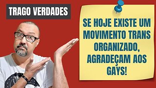 SE HOJE EXISTE UM MOVIMENTO TRANS ORGANIZADO, AGRADEÇAM AOS GAYS!