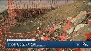 PROBLEM SOLVERS: Large hole fixed in Tulsa mans yard