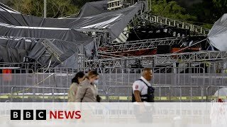 At least nine dead as stage collapses inMexico at Jorge Alvarez Maynez rally | BBC News