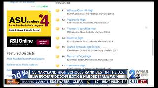 55 Maryland high schools rank best in U.S.