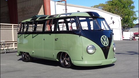 1955 Volkswagen VW Bus 23 Window Custom in Green & Engine Sound on My Car Story with Lou Costabile