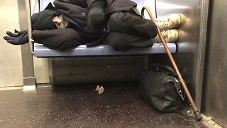 Homeless Man NYC Subway