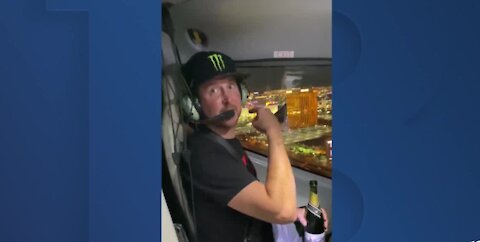 NASCAR's Kurt Busch celebrates Las Vegas win with helicopter ride