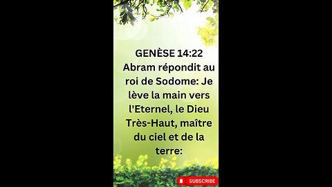 "Le Serment d'Abraham : Genèse 14:23"