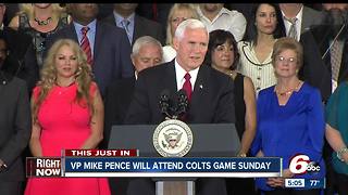 Vice President Mike Pence to attend Colts game in Indianapolis Sunday