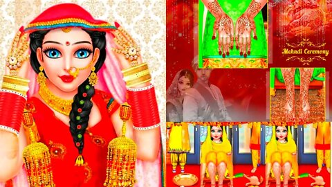 Punjabi wedding-Indian girl Ar game-Haldi,mehndi,makeup-girl games-Android gameplay