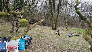 repositioning the GoPro. Reddacleave campsite. Dartmoor 26th March 2023