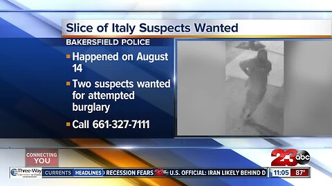 Two suspects wanted for allegedly vandalizing Slice of Italy restaurant