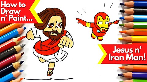 How to draw and paint Jesus and Iron Man in minutes