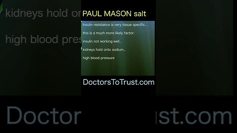 DR PAUL MASON when insulin resistant...insulin no longer works in some tissues.