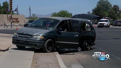 Person critically injured in crash at River and La Canada