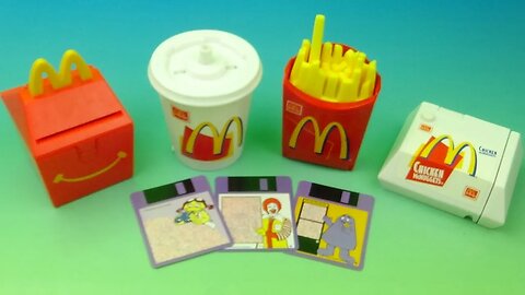 REVISIT - 1999 McDONALD'S set of 4 FOOD FOOLERS HAPPY MEAL COLLECTIBLE TOYS VIDEO REVIEW