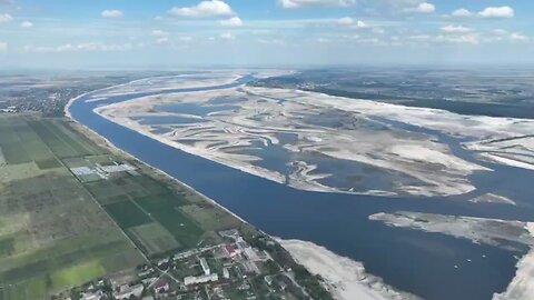 Floods in Ukraines have slowly filled part of the Dnieper after Ukraine bombed the Dam