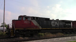CN 2679 & CN 8019 Engines Manifest Train Eastbound In Sarnia