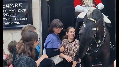 Tourist storms off after other tourist is almost bitten #horseguardsparade
