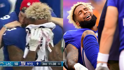 WATCH: Odell Beckham Jr Cries Into Towel, Fractures His Ankle in Game Against Chargers