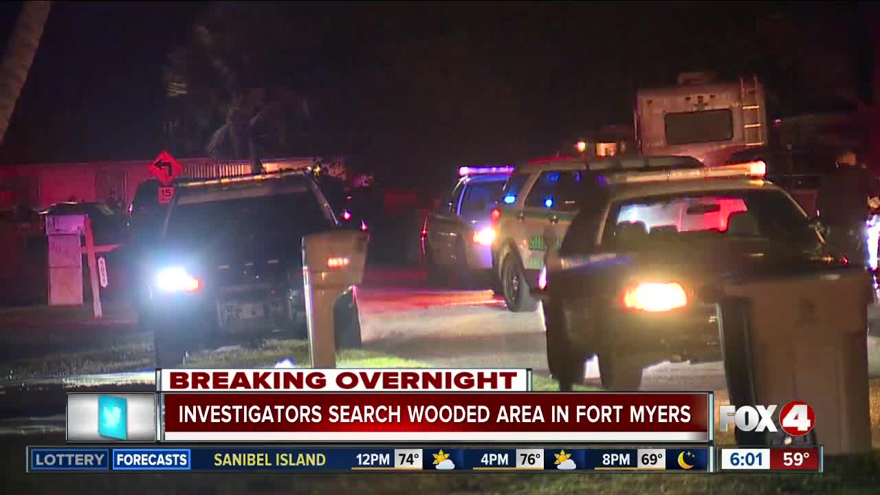 Investigators search wooded area of Fort Myers overnight