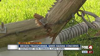 Broken transformer, wires raising concerns