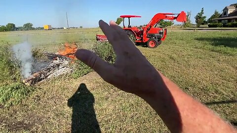 Burning Bush Burn Pile - Clearing Downed Trees
