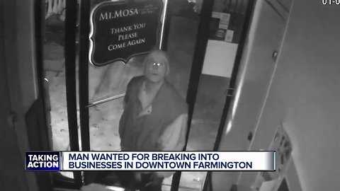 Photos show suspect wanted for break-ins at Farmington businesses