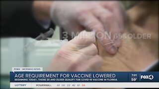Vaccine age requirement lowered