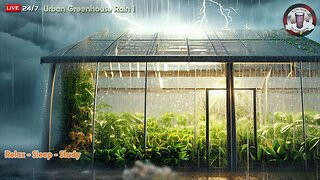 🔴 🌩️🏙️ Urban Greenhouse Thunderstorm: Rain on Glass for Serene Sleep & Relaxation 🌧️💤💚