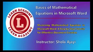 2 Basics of Mathematical Equations in Microsoft Word
