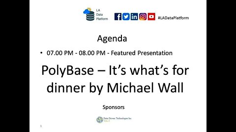 December 2020 session - PolyBase - It's what's for dinner by Michael Wall (@MichaelDWall1)