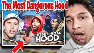 WHITE GUY GOES THE MOST DANGEROUS HOOD IN FLINT MICHIGAN