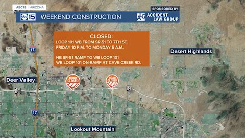 Weekend freeway construction projects in the Valley