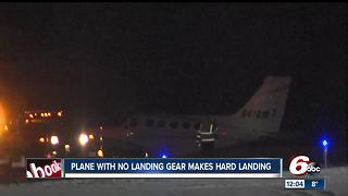 Small plane makes hard landing on runway at Fishers airport, no injuries reported