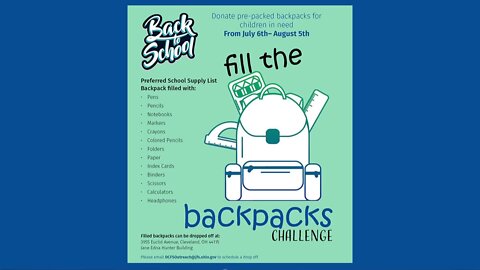 Fill the backpack challenge at DCFS