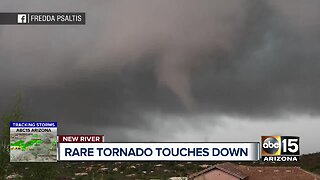 Rare tornado touches down in Arizona