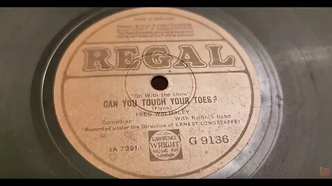 Can You Touch Your Toes? ~ Fred Walmsley Ralfini's Band ~ Regal 78rpm HMV 145 Bijou Grand Gramophone