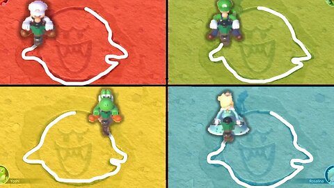 Mario Party Superstars Minigames - Fire Mario vs Luigi vs Yoshi vs Rosalina