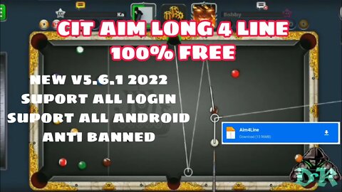 Cit 8 ball pool aim 4 Line new v5.6.1 Suport Android 12,11,10 kebawah login facebook