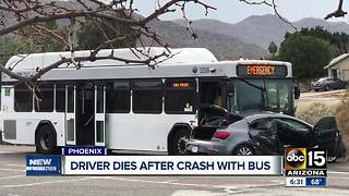 Driver dies after crash involving a bus in south Phoenix