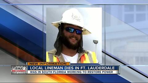 Local lineman dies in Fort Lauderdale after Hurricane Irma