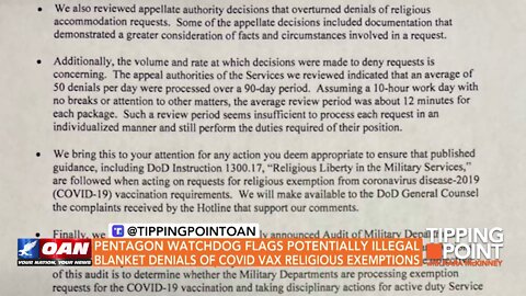 Tipping Point - Watchdog Flags Potentially Illegal Blanket Denials of COVID Vax Religious Exemptions