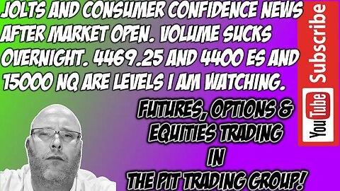 Low Volume Bleed Off - Consumer Confidence and Jolts After Market Open - The Pit Futures Trading