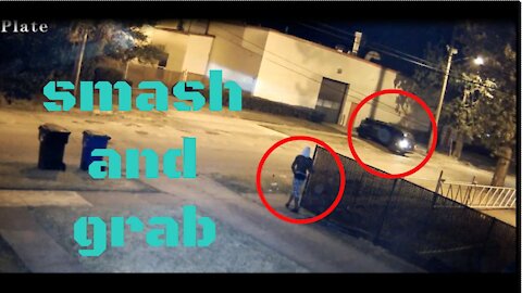 Smash & Grab Liquor store Home Surveillance footage