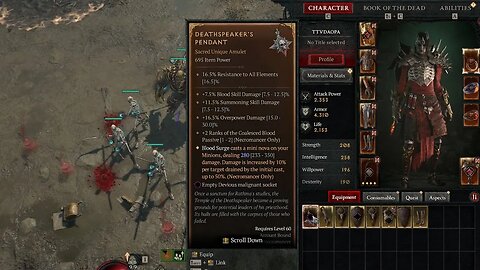 Diablo 4 Deathspeakers Pendant unique amulet