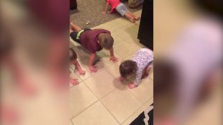 Tot Girl Does Push Ups