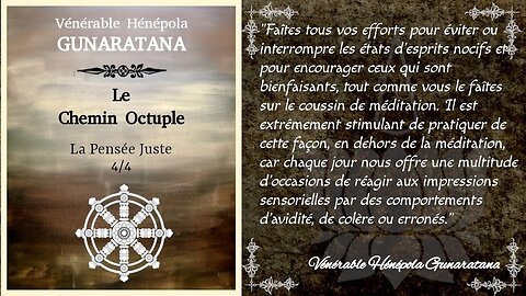 Le Chemin Octuple - La Pensée Juste 4/4 - Hénépola Gunaratana [Théravada]