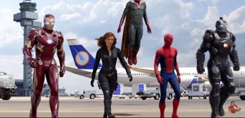 Team Iron man vs Captain America fight on airport