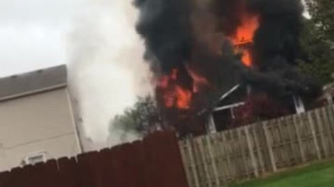 Viewer video: House explodes, catches fire in Camby, Indiana