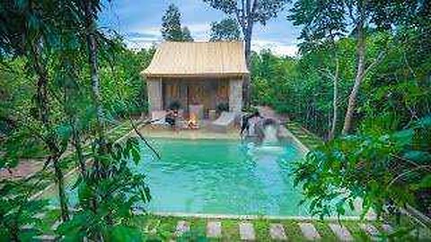 How To Build The Most Beautiful Swimming Pool Around Jungle Bamboo Villa