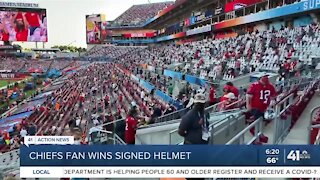Chiefs fan wins signed helmet