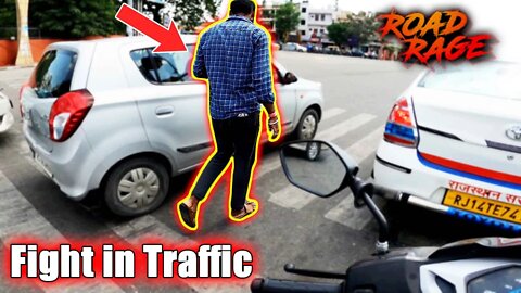 Angry Man fighting on Highway in Jaipur Traffic Road Rage #motovlog #roadrage #jaipur #rajasthan