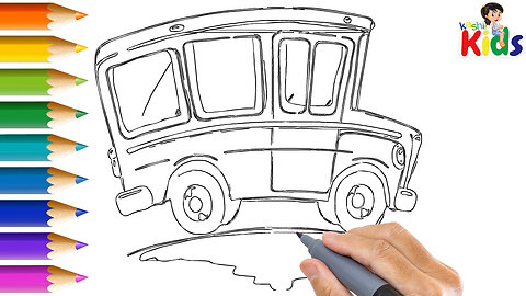 How to draw a 3d School bus | 3D School Bus Drawing | Draw a 3D School Bus with Kashif kids.